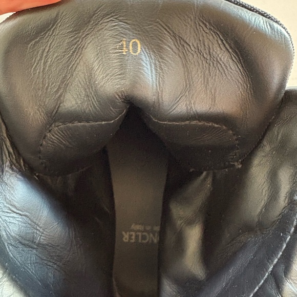 Limited Edition Moncler Helis White/ Black Leather Lace Up Ankle Boots - Picture 7 of 9